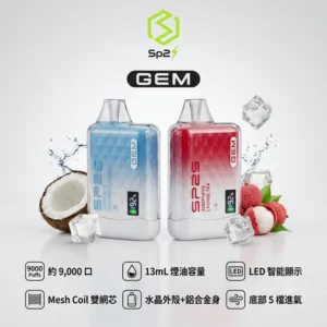 SP2S拋棄式9000口一次性電子煙 | 12ml大容量 · 可充電設計 · 16種口味 · 台灣現貨